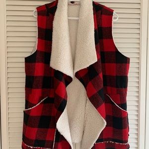 Sherpa Lined Buffalo Plaid Vest